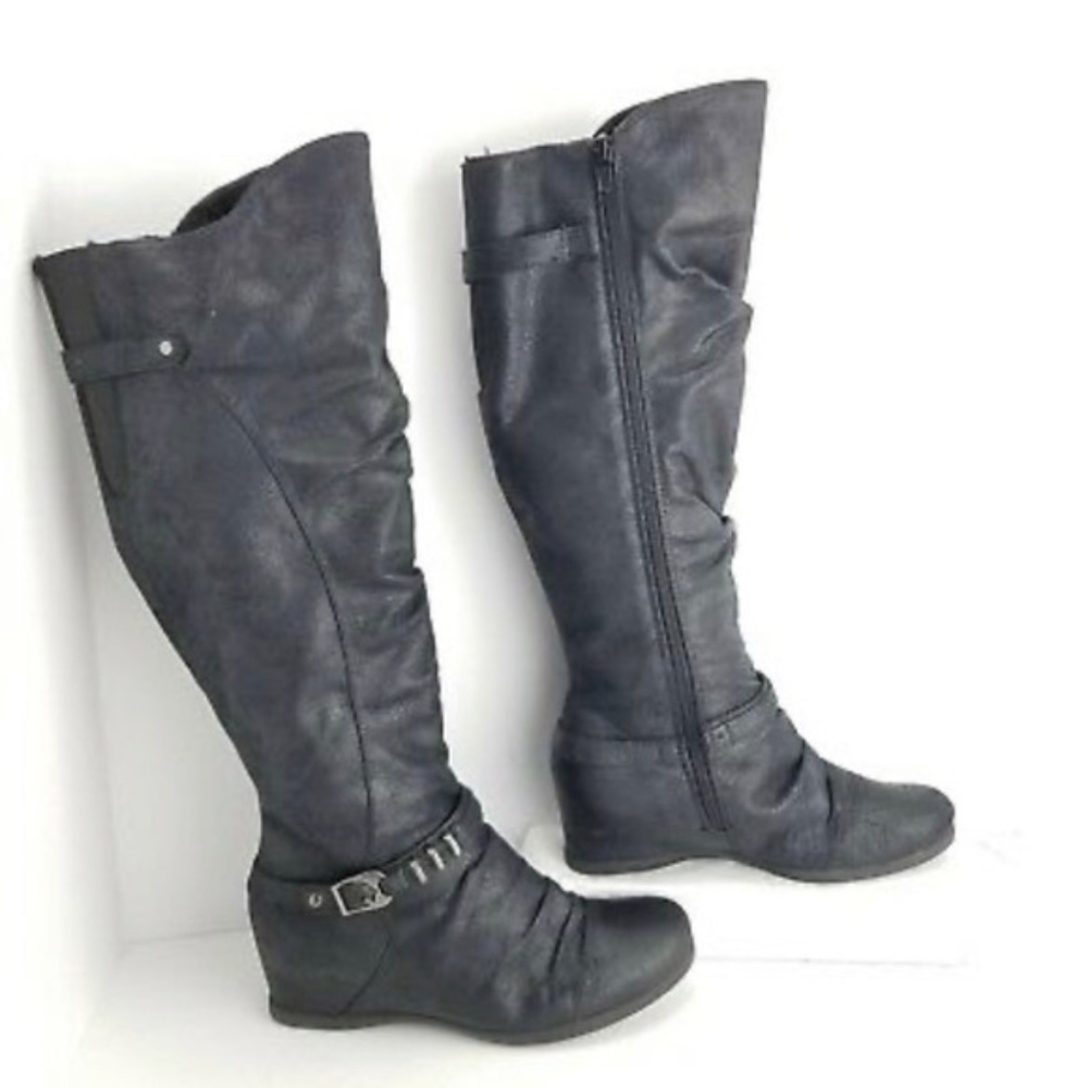 Baretraps Quinsie Tall Zip Up Black Boots Size 8